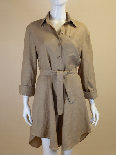Hemdblusenkleid Juna in Sand – Sand