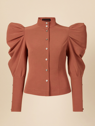 Bluse Romy mit Puffärmeln in Altrosa