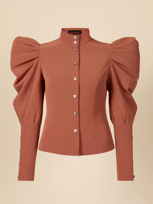 Bluse Romy mit Puffärmeln in Altrosa