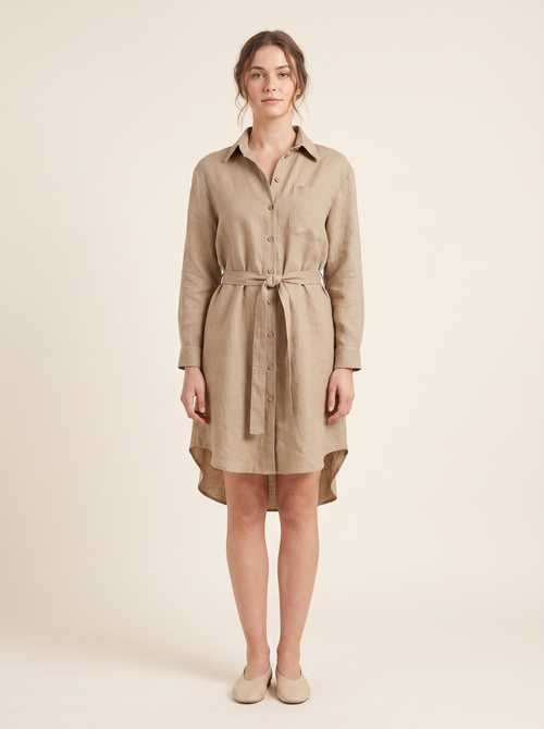 Hemdblusenkleid Juna in Sand