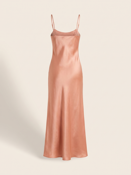 Midikleid Livia in Apricot – Rückansicht