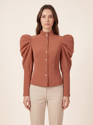 Bluse Romy mit Puffärmeln in Altrosa