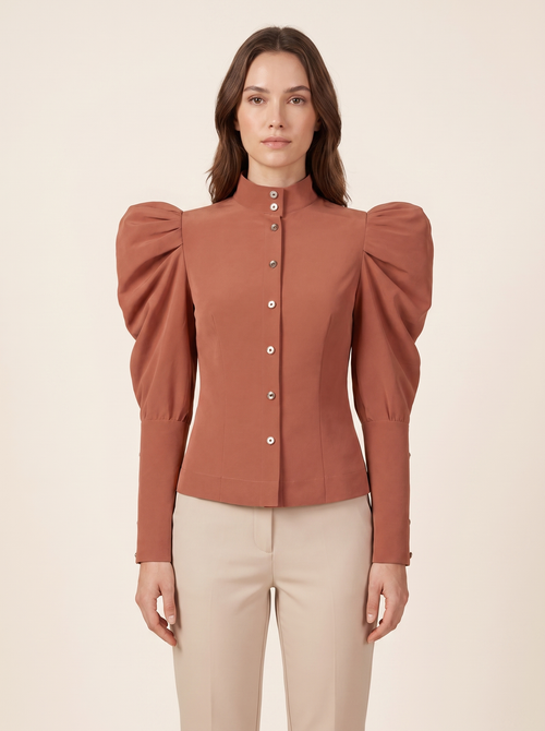Bluse Romy mit Puffärmeln in Altrosa