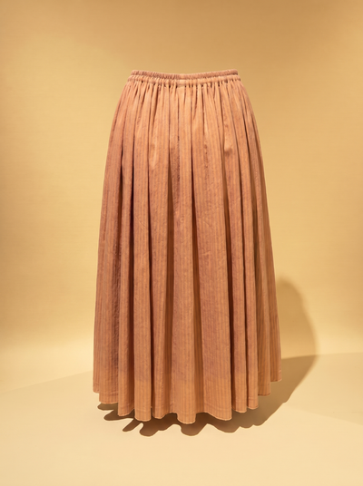 Plisseerock Thea in Apricot – Rückansicht