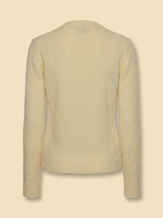 Feinstrick-Cardigan Vera in Creme – Rückansicht